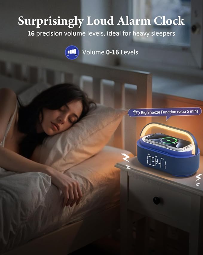 COLSUR 6-in-1 Bluetooth Speaker Alarm Clock - Image 4