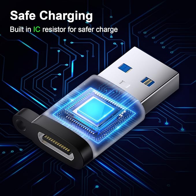 USB C Female to USB Male Adapter 3 Pack, OTG Converter, Type C to USB A Charger - Image 5