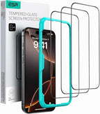 ESR 3 Pack for iPhone 16 Pro Screen Protector, Tempered Glass Film by ESR