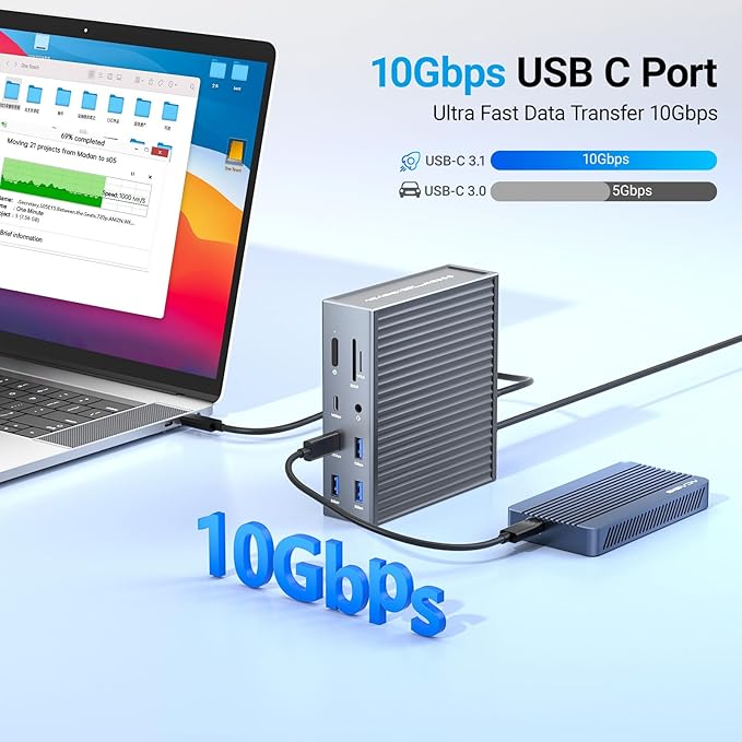 ACASIS USB C Docking Station Dual Monitor, 16-in-1 Laptpop Docking Station - Image 3