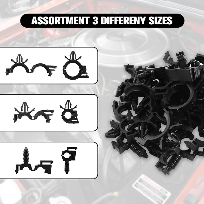 130 Pcs Push Mount Cable Ties Standard Zip Tie Mount Car Wire Loom Routing Clips - Image 4