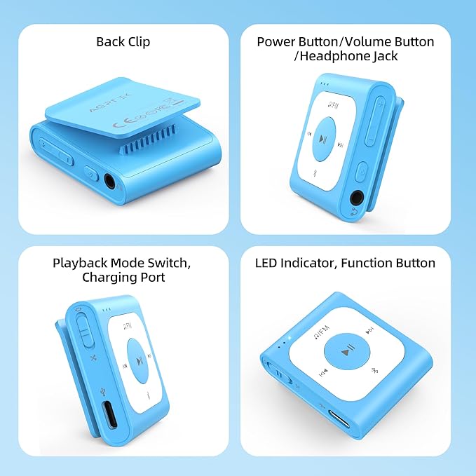AGPTEK 64GB Clip MP3 Player - Image 8