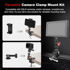 Camera Clamp Mount with Dual Ballhead Magic Arm, Aluminum Camera Mount Super - Image 2