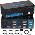 8K@60Hz HDMI Displayport KVM Switch 3 Monitors 2 Computers 4K@120Hz Triple by CMSTEDCD