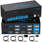 8K@60Hz HDMI Displayport KVM Switch 3 Monitors 2 Computers 4K@120Hz Triple by CMSTEDCD