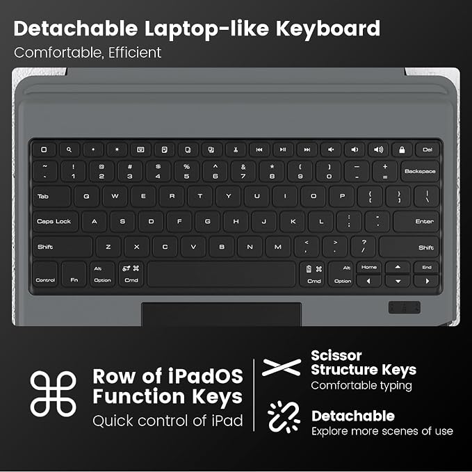 Nillkin Keyboard Case for iPad Air 13-inch, iPad Pro 12.9-inch Rugged Case - Image 3