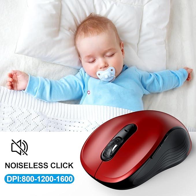 WisFox 2.4G Wireless Mouse for Laptop, Ergonomic Computer Mouse - Image 3