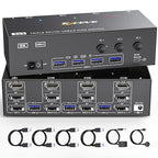 KVM Switch 3 Monitors 3 Computers 8K@60Hz 4K@144Hz, HDMI Dispalyport Triple by Welcometothebrandflagship