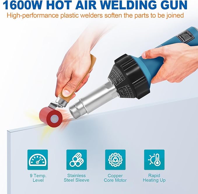 Iglobalbuy 1600W Hot Air Plastic Welder Kit - Image 2