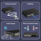 YuanLey 16 Port 2.5GB Umanaged Ethernet Switch, 16 x 2.5G Base-T Ports - Image 6