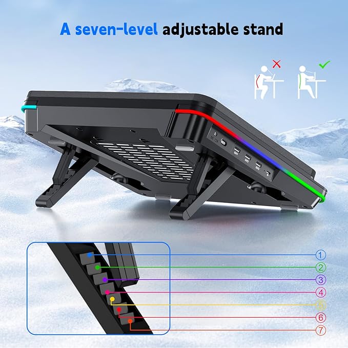 IETS GT600 RGB Laptop Cooling Pad Equipped - Image 8