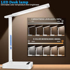 Smart Desk Lamp with Dual USB Charging & 2 AC Outlets, Digital Clock, - Image 2