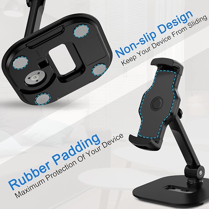 AboveTEK Upgraded Desktop Tablet Stand, 360° Swivel Tablet & Phone Desk Mount - Image 8