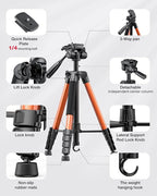 73" Camera Tripod and Monopod, Professional Aluminum Tripod Stand - Image 6