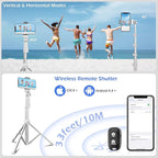 Sensyne 67" Phone Tripod & Selfie Stick, Extendable iPhone Tripod Stand - Image 5