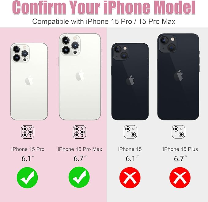AGVEE 3+3 6 Pack for iPhone 15 Pro 6.1" / 15 Pro Max 6.7" Camera Lens Cover - Image 2