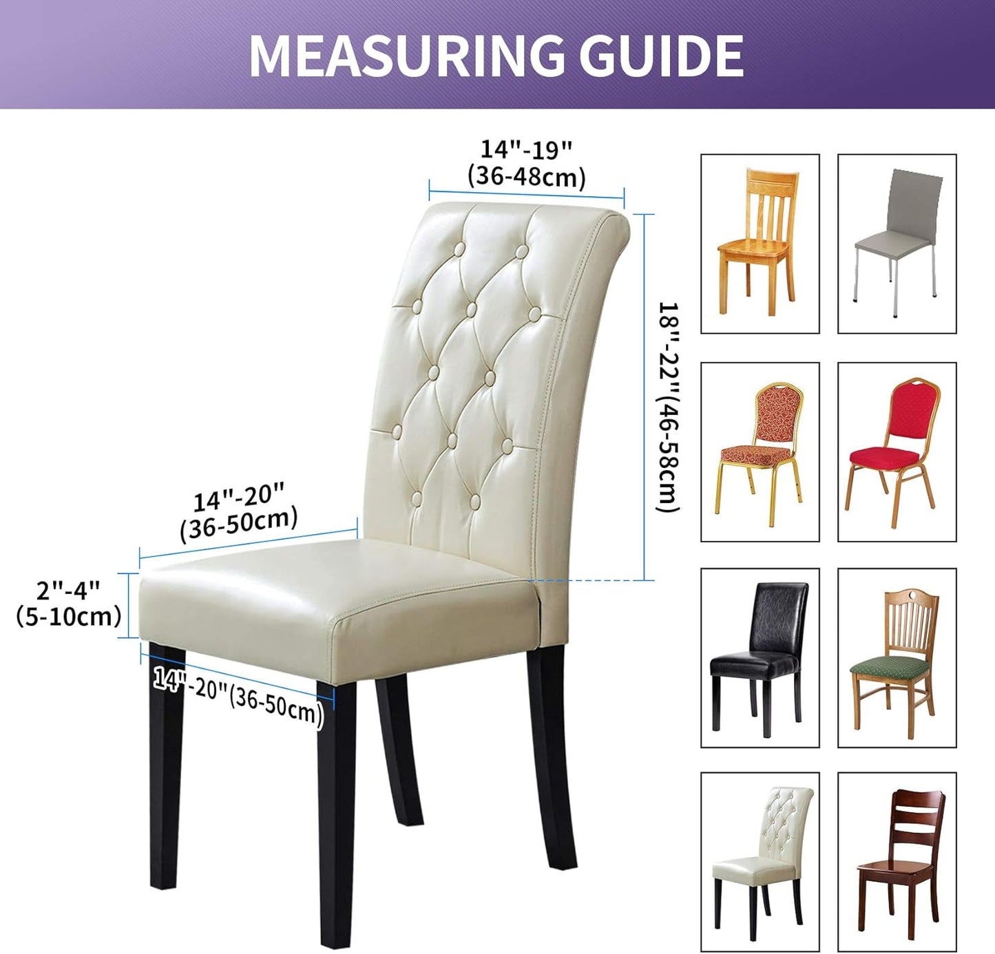 Joccun Chair Covers for Dining Room Set of 6,Dining Chair Slipcovers Stretch Dining Room Chair Covers Seat Protector,Washable Parsons Chair Cover for Home,Hotel,Banquet(Gold,6 Pack)