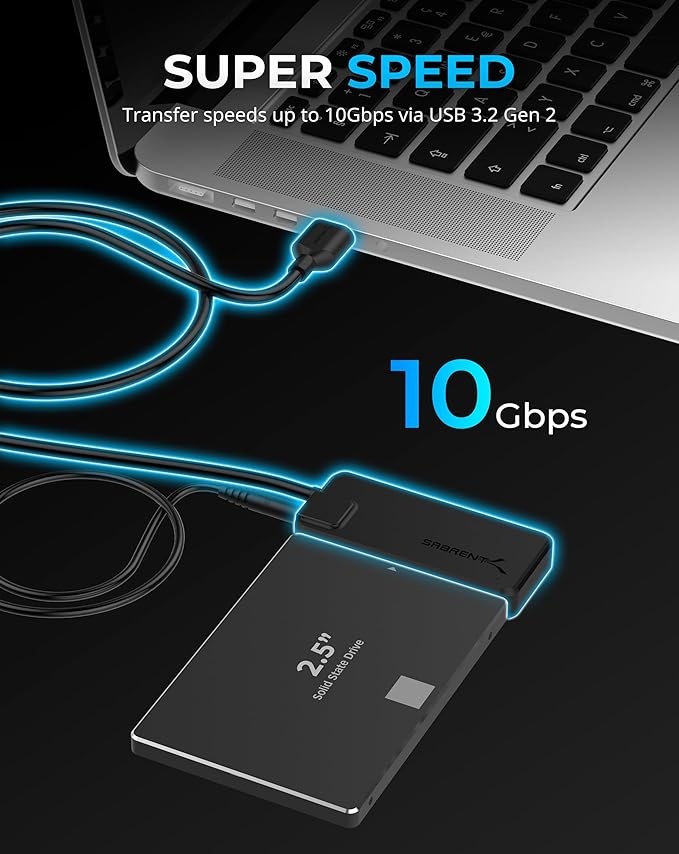 SABRENT USB 3.2 Type A to SATA/U.2 SSD Adapter Cable - Image 4