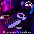 Cloud Wrist Rest for Computer Keyboard, 4-in-1 Memory Foam Leather Cloud - Image 2