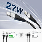 USB C iPhone Charger 10FT 2Pack, Long USB C to Lightning Cable Braided Type C - Image 3