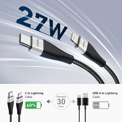 USB C iPhone Charger 10FT 2Pack, Long USB C to Lightning Cable Braided Type C - Image 3