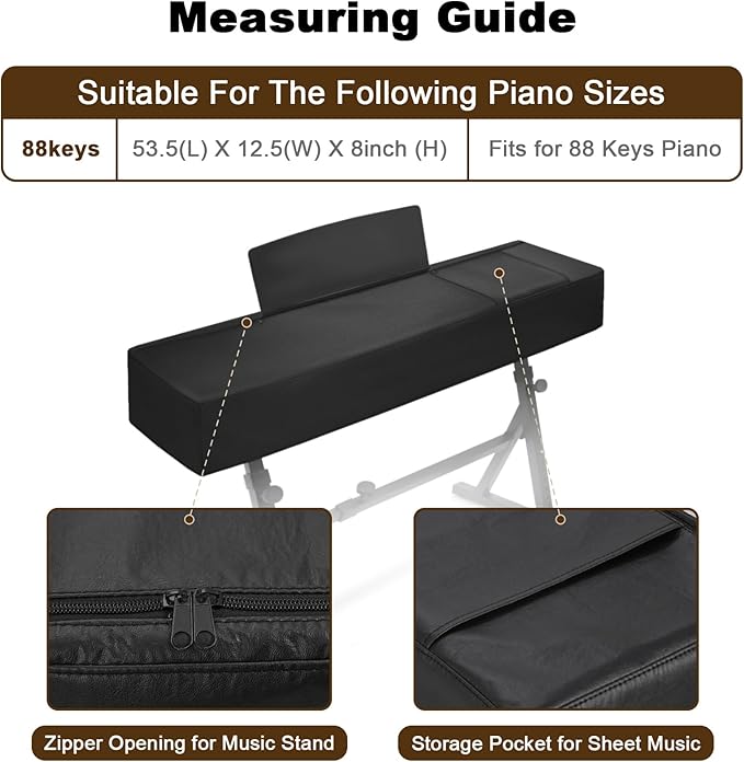 Explore Land 88 Keys Digital Piano Dust Cover - Image 2