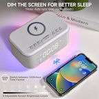 Alarm Clock Speaker Wireless Charger, Digital Alarm Clocks Bedrooms Bluetooth - Image 3