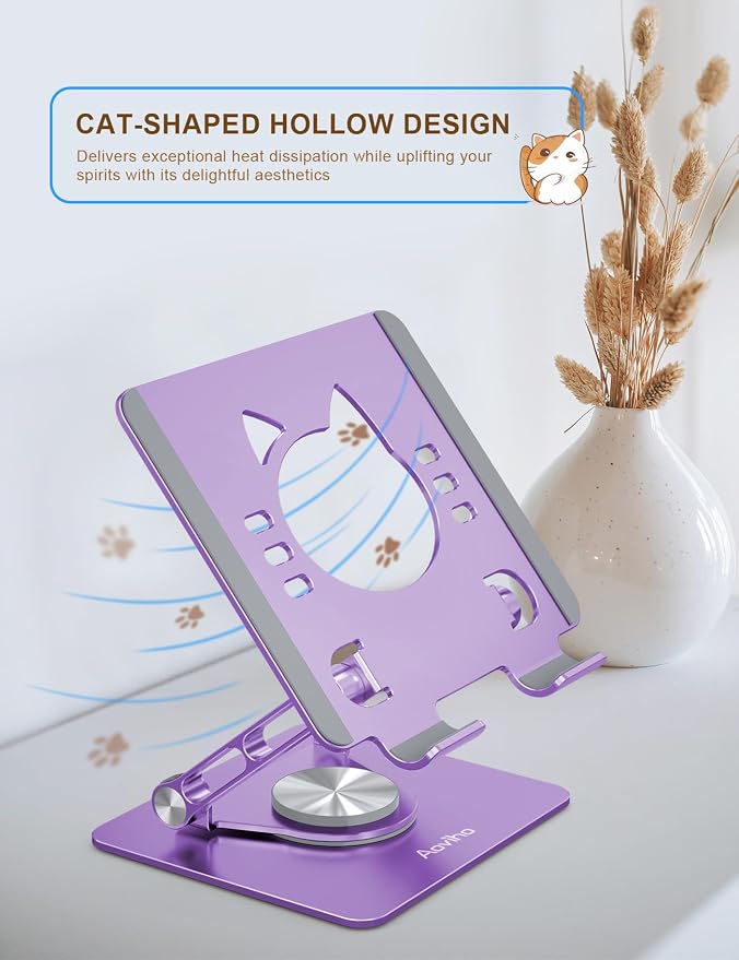 Tablet Stand 360° Rotating Aluminum Holder - Image 5