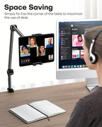 OMOTON Adjustable Tablet Stand for Desk, Tablet Mount for iPad, Phone Holder - Image 4