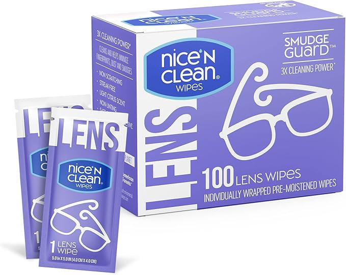 Nice 'n Clean SmudgeGuard Lens Cleaning Wipes | Pre-Moistened Individually by nicencleanwipes