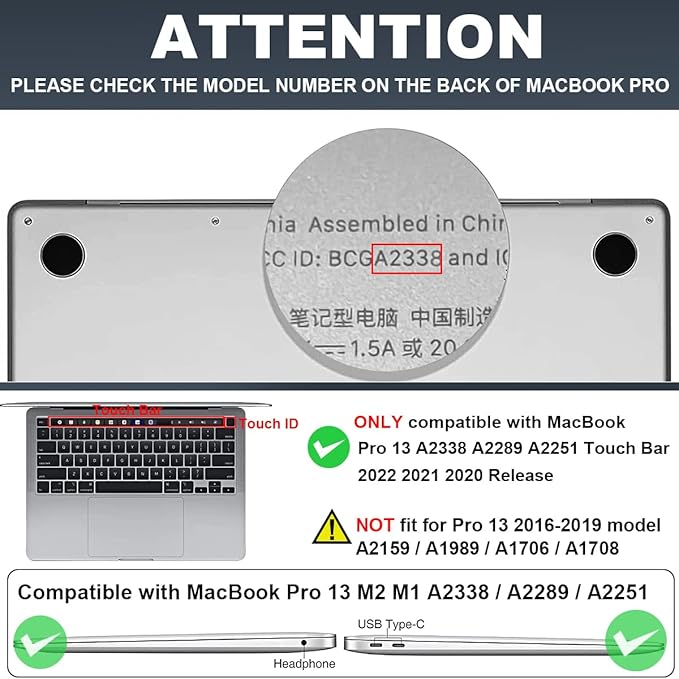 for MacBook Pro 13 Inch Case 2022 2021 2020 Release A2338 M2 M1 A2251 A2289 - Image 2