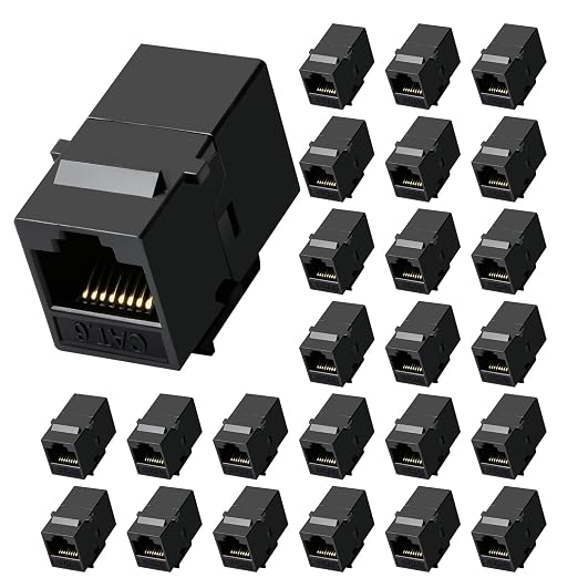 Cat6 RJ45 Keystone Coupler 25-Pack, Ethernet Coupler Female to Female, Ethernet by Unknown