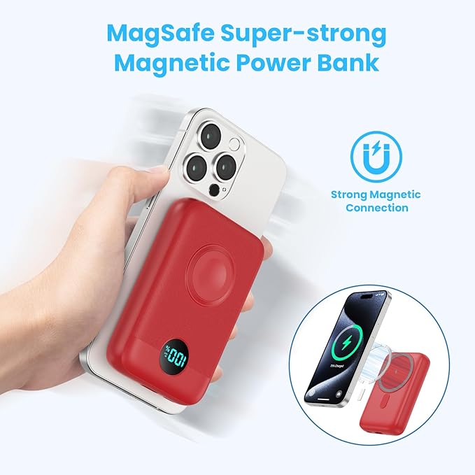 Magnetic Portable Charger 10800mAh, 4-in-1 Wireless Power Bank - Image 3