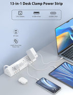 Desk Clamp Power Strip 65W Fast Charging Station, 4 PD USB-C, 5 Outlets - Image 4
