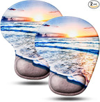JIKIOU Mouse Pad, 2 Pack Ergonomic Mouse Pads by JIKIOU