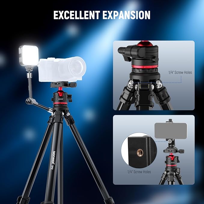 NEEWER Basics 66.5"/169 cm Travel Tripod - Image 5
