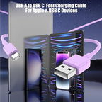 3-Pack Purple USB A to USB C Cable，USB to USB C Car Carplay Cable - Image 3