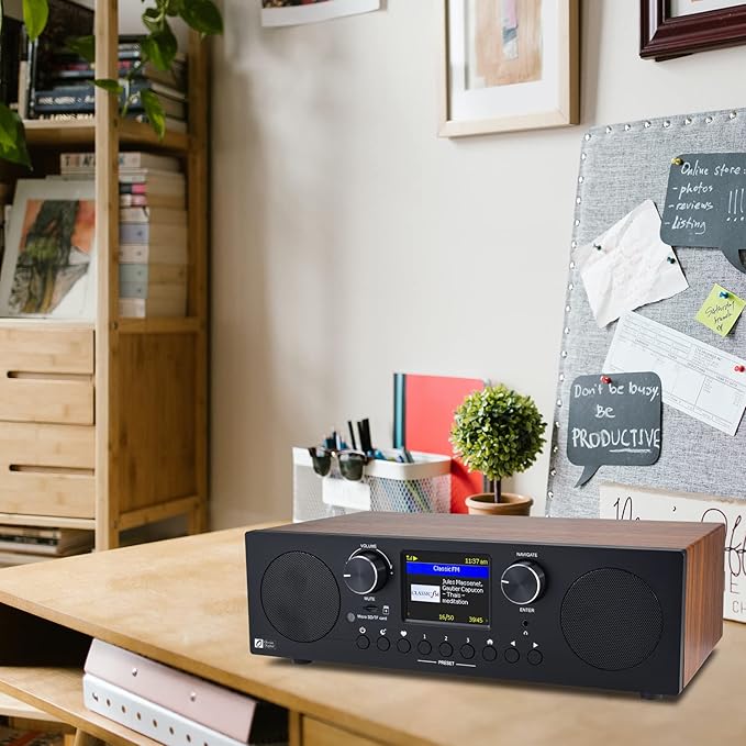 Ocean Digital WR-800 FM Wi-Fi Internet Radio Stereo Speakers Micro SD Line Out - Image 6