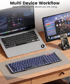 ProtoArc Backlit Foldable Keyboard, XK01 Plus Folding Portable Bluetooth - Image 5