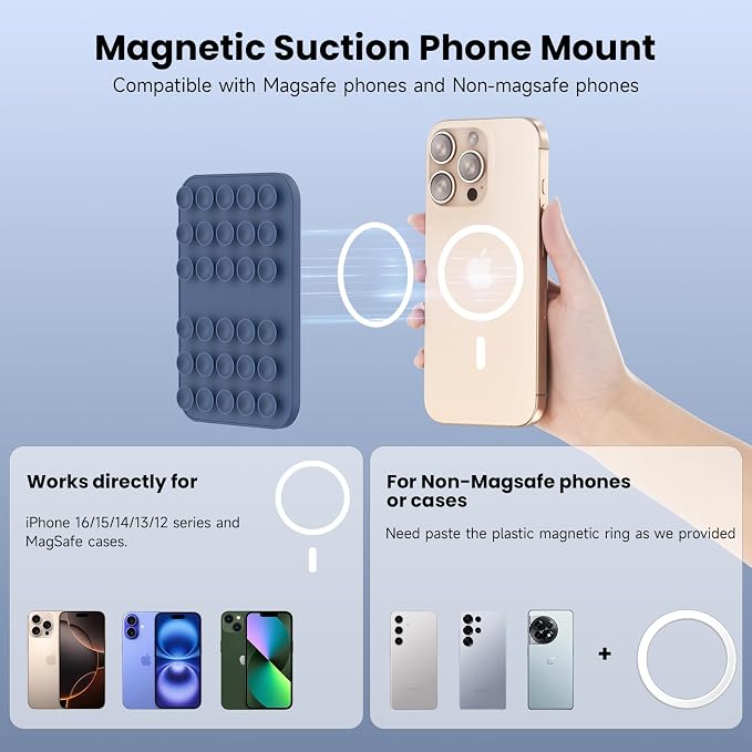 Patented Magnetic Sticky Phone Suction Grip Mount - Image 2