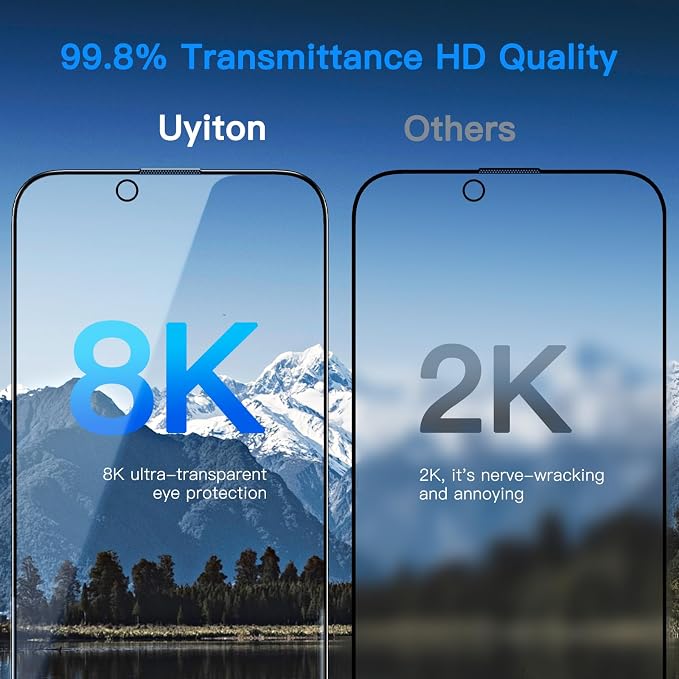 Uyiton Anti-Blue Light for iPhone 14 Plus/iPhone 13 Pro Max Screen Protector - Image 4