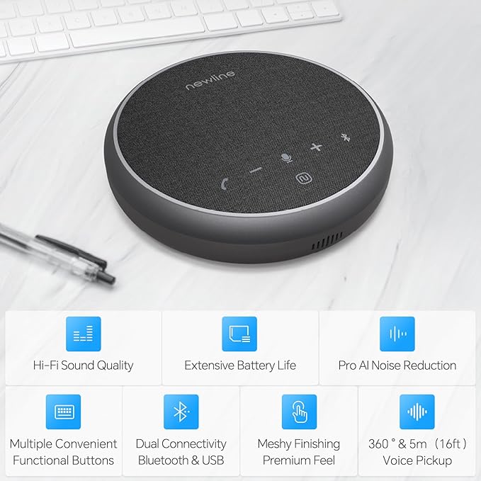 N newline Conference Speaker and Microphone, 360 Voice Pickup, AI Noise - Image 2