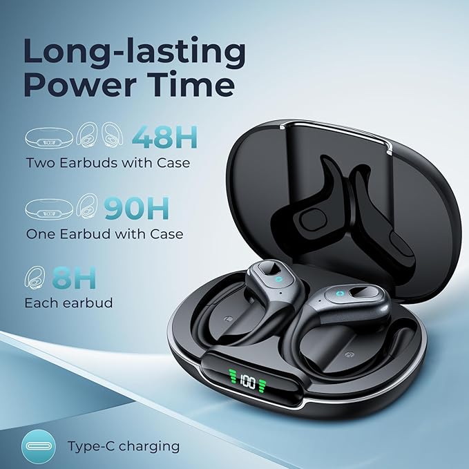 occiam Active Noise Cancelling Ear Buds Bluetooth Headphones Wireless Earbuds - Image 3