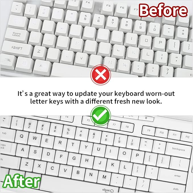 English Keyboard Stickers, Universal Keyboard Replacement Letters English White - Image 5