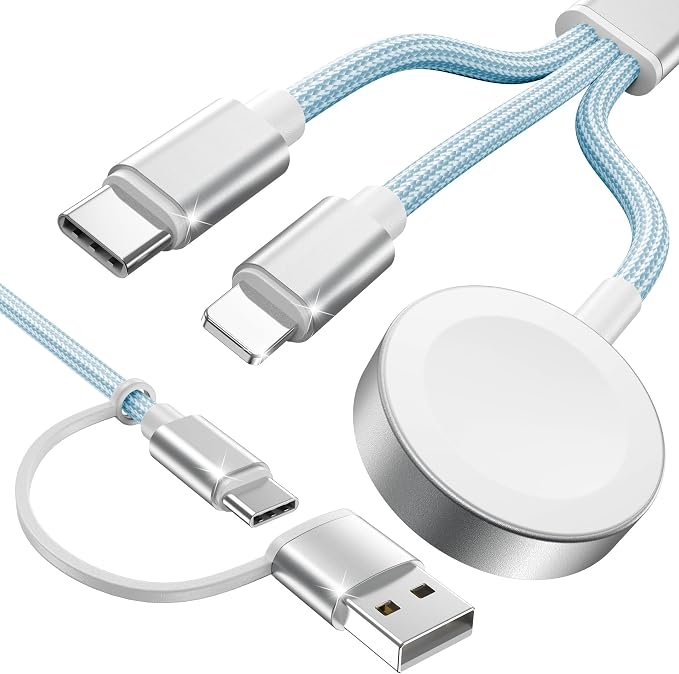 Blue-Upgraded 3 in 2 USB C Cable by ChargeBeyondPowerWithin