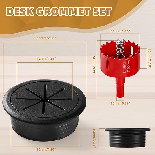 Desk Grommet 2 Inch 8 Pieces, Desk Hole Cover - Image 2