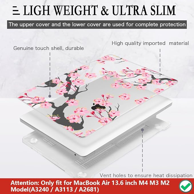 CISSOOK Compatible with MacBook Air 13.6 Inch Case A2681 A3113 A3240 2022-2025 - Image 4