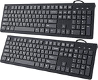 Computer Keyboard Wired, Plug Play USB Keyboard, Low Profile Chiclet Keys by COLIKES