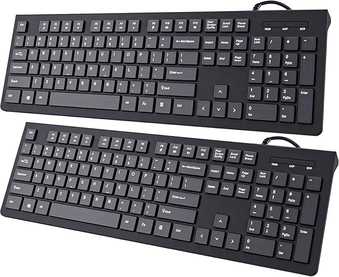Computer Keyboard Wired, Plug Play USB Keyboard, Low Profile Chiclet Keys by COLIKES