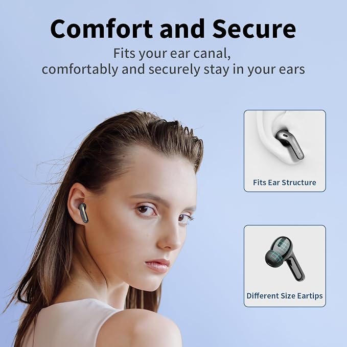 TAGRY Bluetooth Headphones True Wireless Earbuds 60H Playback LED Power Display - Image 7